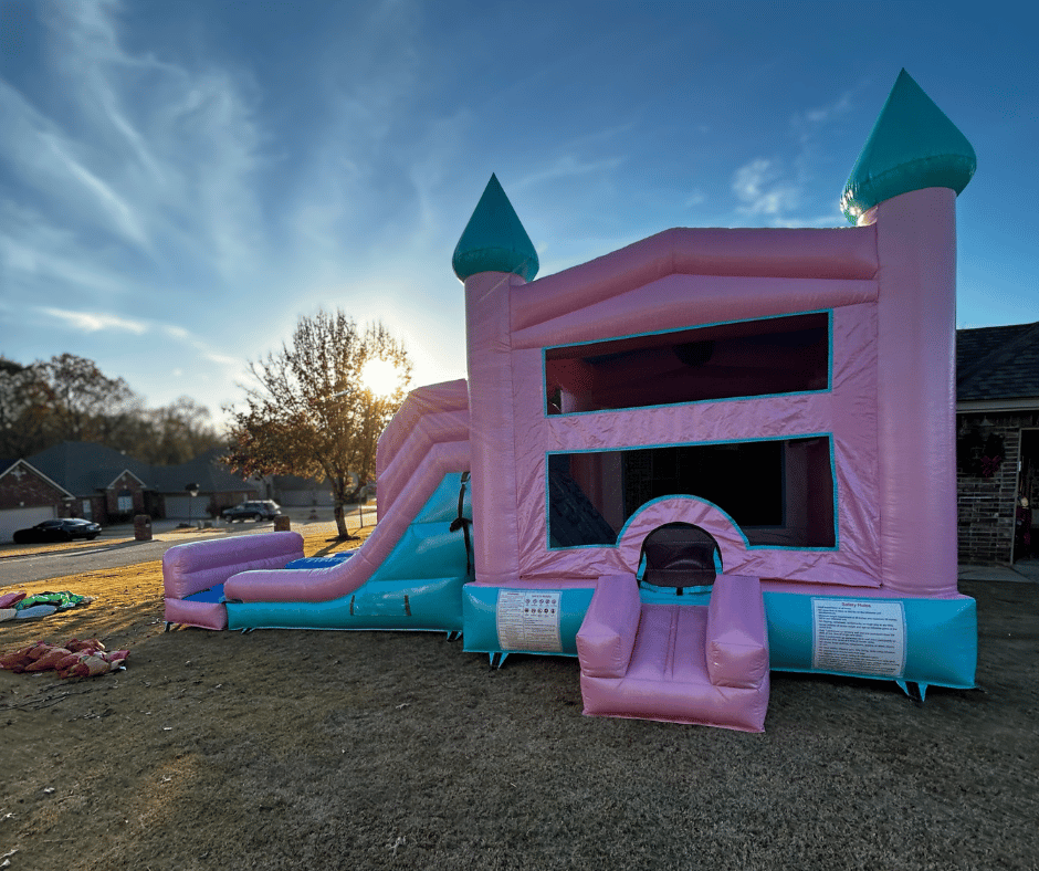 Pink XL Princess Dream Bounce House and Slide image