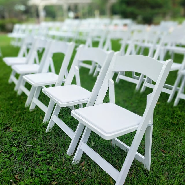 White Padded Folding Chair